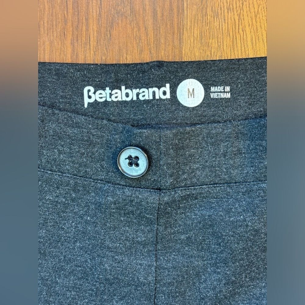 BETABRAND Stretch Dress Pant Yoga Pull On Career Office Business Mediumโ Gray